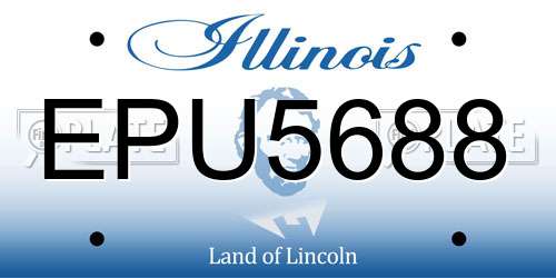 EPU5688 Illinois License Plate