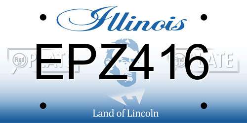 EPZ416 Illinois License Plate