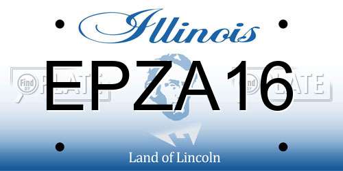 EPZA16 Illinois License Plate