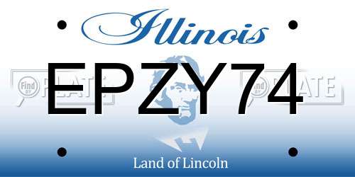EPZY74 Illinois License Plate