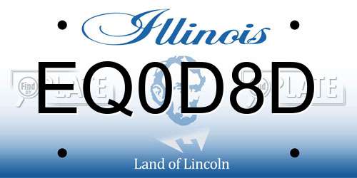 EQ0D8D Illinois License Plate