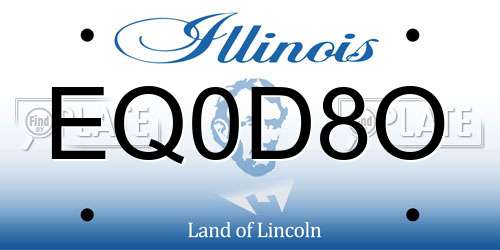 EQ0D8O Illinois License Plate