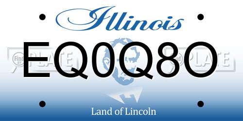 EQ0Q8O Illinois License Plate