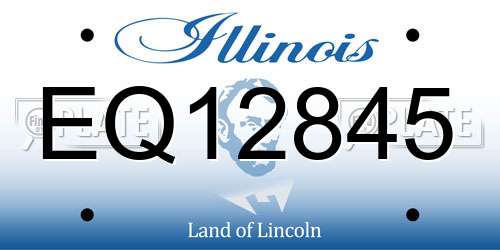 EQ12845 Illinois License Plate