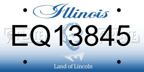 EQ13845 Illinois License Plate