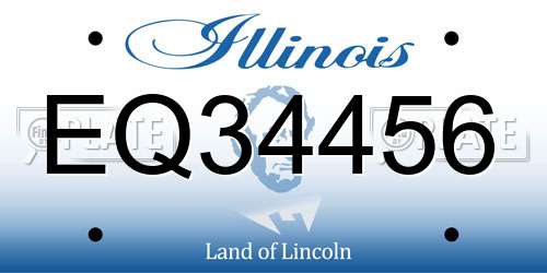 EQ34456 Illinois License Plate
