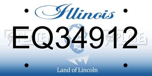 EQ34912 Illinois License Plate