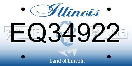EQ34922 Illinois License Plate