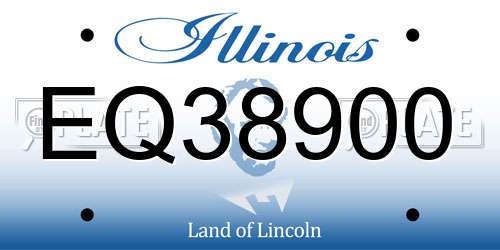 EQ38900 Illinois License Plate