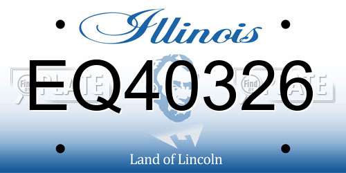EQ40326 Illinois License Plate