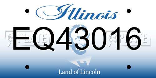 EQ43016 Illinois License Plate