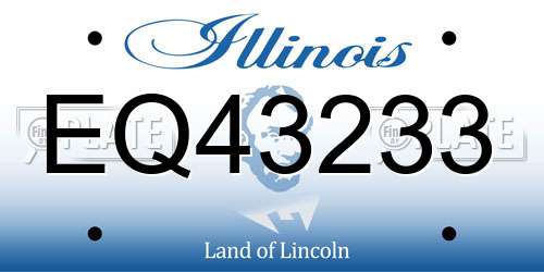 EQ43233 Illinois License Plate