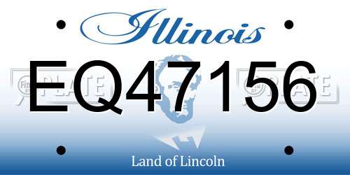 EQ47156 Illinois License Plate