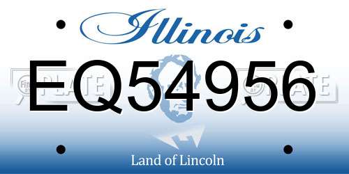 EQ54956 Illinois License Plate