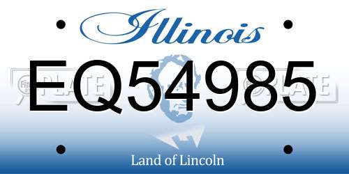 EQ54985 Illinois License Plate