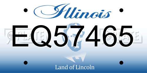 EQ57465 Illinois License Plate