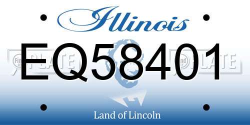 EQ58401 Illinois License Plate