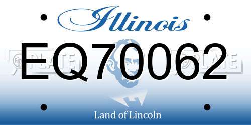 EQ70062 Illinois License Plate