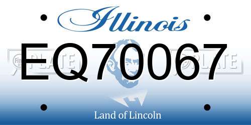 EQ70067 Illinois License Plate