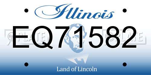 EQ71582 Illinois License Plate