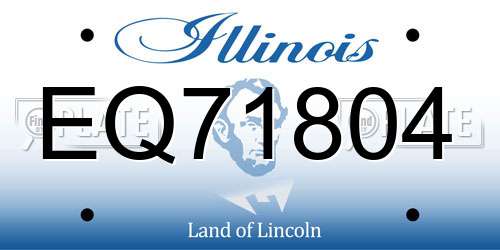 EQ71804 Illinois License Plate
