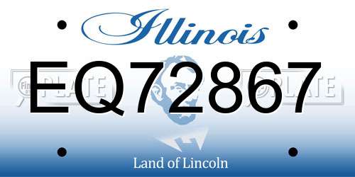 EQ72867 Illinois License Plate