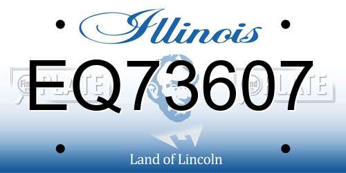 EQ73607 Illinois License Plate