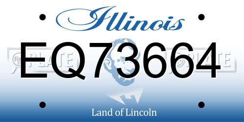 EQ73664 Illinois License Plate