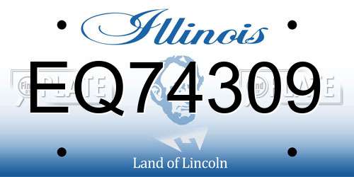 EQ74309 Illinois License Plate