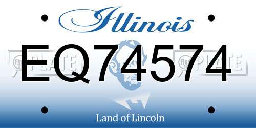 EQ74574 Illinois License Plate