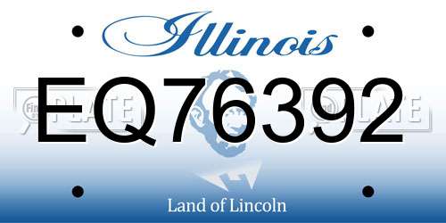 EQ76392 Illinois License Plate