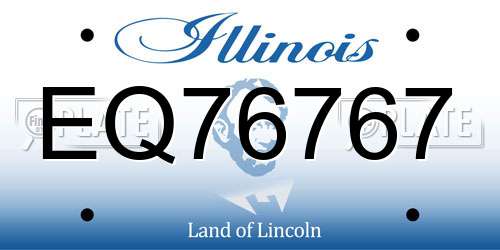 EQ76767 Illinois License Plate