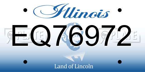 EQ76972 Illinois License Plate