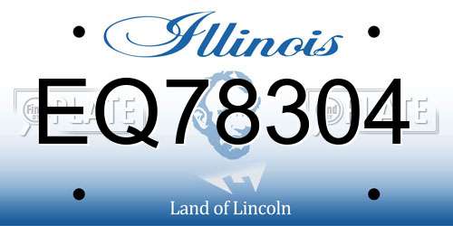 EQ78304 Illinois License Plate