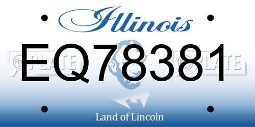 EQ78381 Illinois License Plate