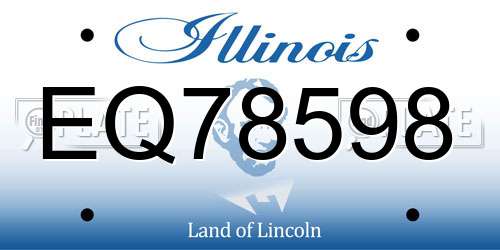 EQ78598 Illinois License Plate