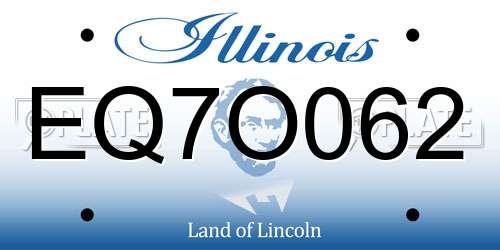 EQ7O062 Illinois License Plate