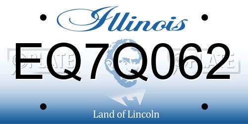EQ7Q062 Illinois License Plate