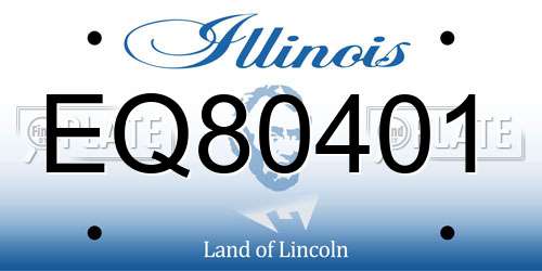 EQ80401 Illinois License Plate