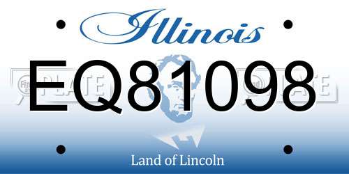 EQ81098 Illinois License Plate