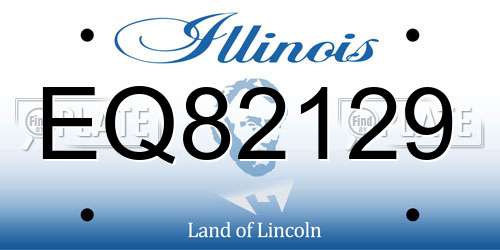 EQ82129 Illinois License Plate