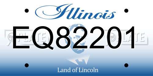 EQ82201 Illinois License Plate