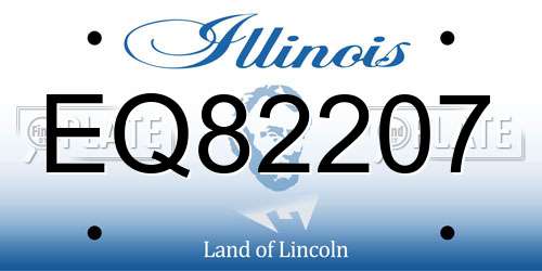 EQ82207 Illinois License Plate
