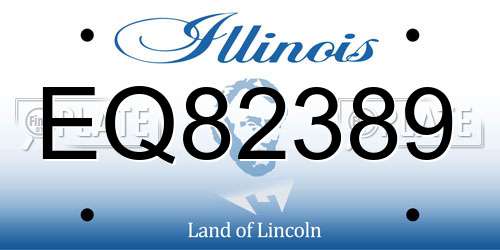 EQ82389 Illinois License Plate