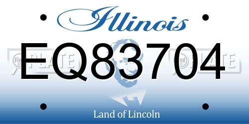 EQ83704 Illinois License Plate