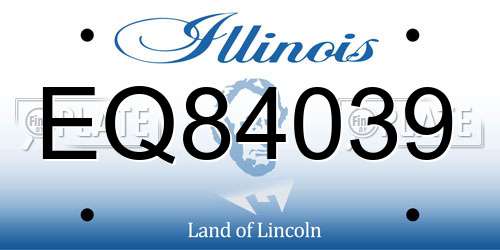 EQ84039 Illinois License Plate