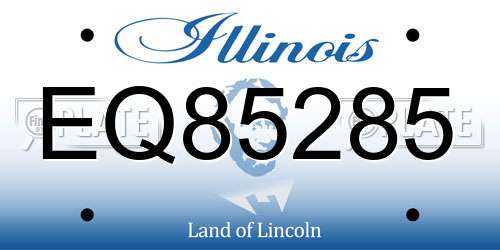 EQ85285 Illinois License Plate