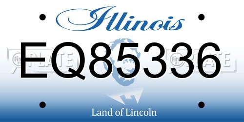 EQ85336 Illinois License Plate
