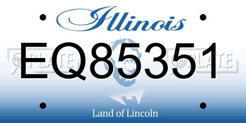 EQ85351 Illinois License Plate