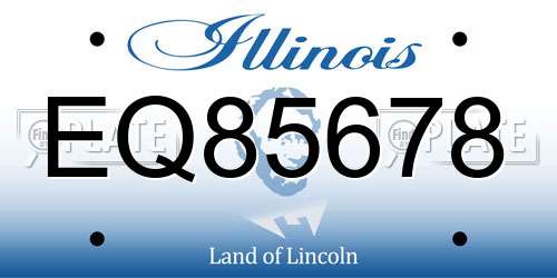 EQ85678 Illinois License Plate